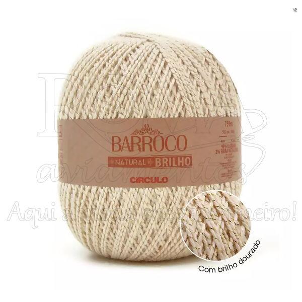 barbante barroco natural brilho ouro